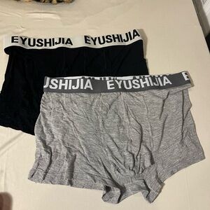 EYUSHIJIA Men’s 2-Pack Comfortable Boxer Briefs – Black & Gray